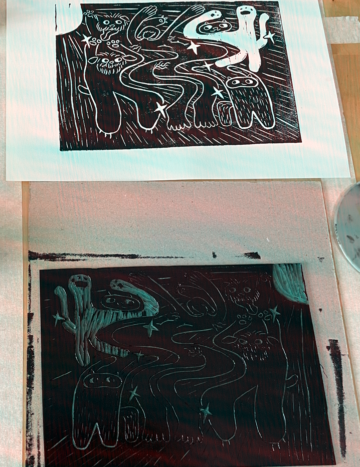 Hand printing progress